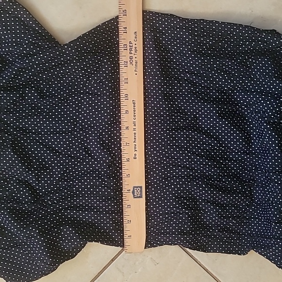 Vintage Navy Polka Dot V-neck Back Cut Out Strap Front Split Dress SZ 7/8 - Picture 11 of 16